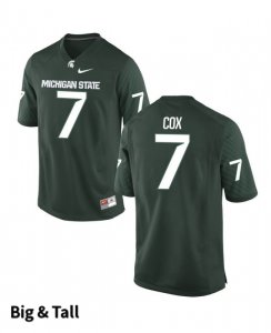 Men's Michigan State Spartans NCAA #7 Demetrious Cox Green Authentic Nike Big & Tall Stitched College Football Jersey ZA32N28RC